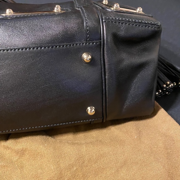 GUCCI LARGE BLACK LEATHER RACE TOTE new condition - Picture 4 of 12